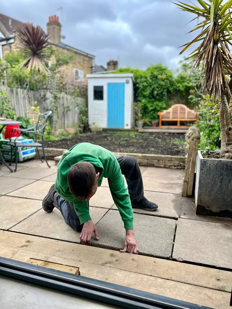 Laying a garden patio